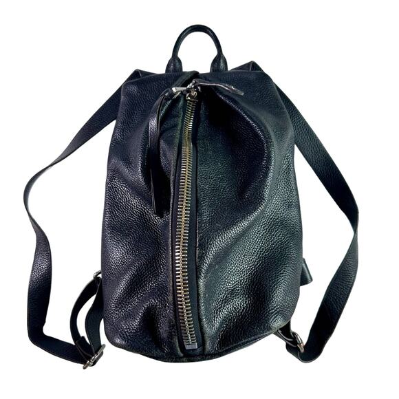 Aimee Kestenberg Tamitha Backpack Black Soft Pebbled Leather Silver Hardware - Picture 1 of 12